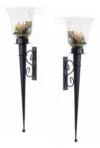 WANDHALTER CASTELLO BURGLEUCHTER 65 CM SCHWARZ 2ER SET