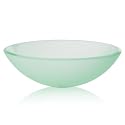 Decolav 1000T-WH 17-Inch Round Tempered Frosted Glass Vessel, White
