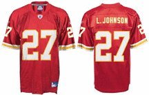 Larry Johnson Kansas City Chiefs #27 Replica Reebok NFL Football Jersey (Red)