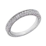 14k White 0.69 Ct Diamond Band Ring - Size 7.0