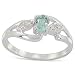18K White Gold 0.175ct Tourmaline & Diamond Ring - Size N