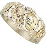 Classic! Black Hills Gold Sterling-silver & 12k Gold Leaves Men's Wedding Band