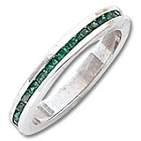 Sterling Silver 2.75mm Dark Green Eternity Band