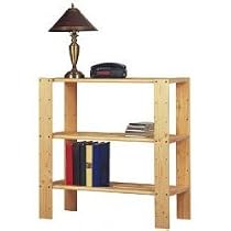 3 Shelf Unit-Unfinished Pine- (Natural) (30"h x 30"w x 13"d)