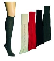 1 Paar Kniebundhosenstrümpfe mit Zopfmuster - Trachtensocken