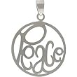 Round PEACE Word Pendant in Sterling Silver, #8336