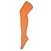HDE Girl's Stockings Microfiber Opaque Footed Kids Tights (Orange, Small)