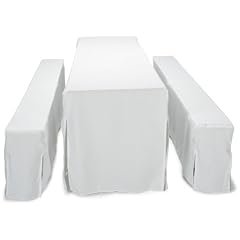 7038-500 Hussen-Set f�r Festzeltgarnitur mit 70 cm Tisch, gepolsterte Ausf�hrung, wei�