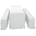 7038-500 Hussen-Set f�r Festzeltgarnitur mit 70 cm Tisch, gepolsterte Ausf�hrung, wei�