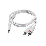 25FT ONE 3.5MM STEREO MALE TO TWO RCA STEREO MALE AUDIO Y-CABLE