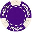 25 Clay No Metal Insert Clay Composite Crown Wheatear 11.5 gram Poker Chips, Purple