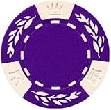 25 Clay No Metal Insert Clay Composite Crown Wheatear 11.5 gram Poker Chips, Purple