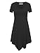 MBJ WT638 Short Sleeve Shirts for Womens Tops Casual V-Neck Summer Clothes Asymmetrical Tunic Blouses XXXL Black