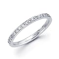 0.18ct Diamond 18k White Gold Wedding Ring Band Matching B (G-H Color, SI2 Clarity)