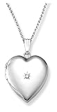 Sterling Silver Diamond-Accent Heart Locket, 18