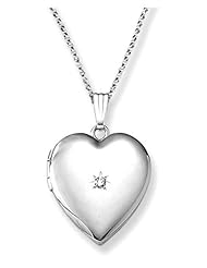 Sterling Silver Diamond-Accent Heart Locket, 18"