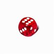 16mm d6 Red Translucent Round Edge Dice with Pips