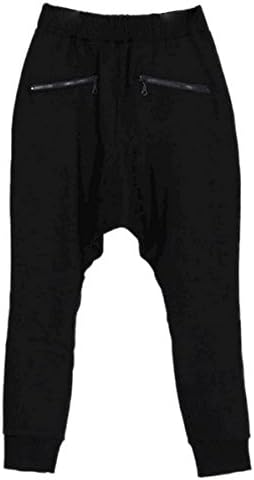 OriginC Men Casual Harem Baggy Jogging Hip Hop Dance Sport Sweat Pants Trousers (2XL (US L), Black)