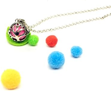 Aromatherapy Jewelry Necklace Spherical Locket Pendant Essential Oil Difusser Colorful Cashmere Release