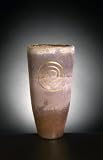 Acid Finish Vase with Gold Painted Swirl