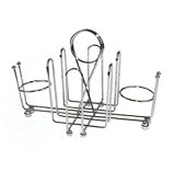 Condiment Holder, chrome plated wire with ball feet and center clip, holds sugar packets and salt pe...