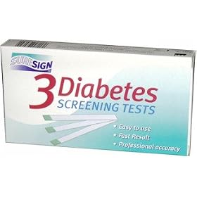 SURESIGN DIABETES URINE SCREENING TEST KIT. DETECTS GLUCOSE IN URINE. 3 TESTS,  FAST & EASY TO USE