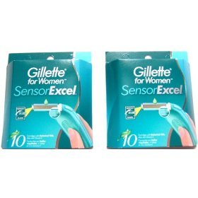 20 Gillette Sensor Excel Razor Refill Blades for Women