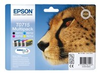 Epson Multipack T0715 - Print cartridge - 1 x black, yellow, cyan, magenta - blister with RF alarm
