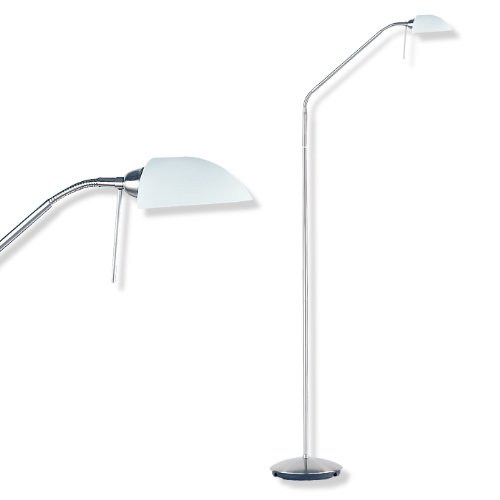Reality Leuchten R4496-07 Halogen-Stehleuchte, inkl. 1x G9, 3-Stufen-Touchdimmer, 2 Flexgelenke, in nickel matt