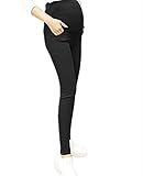 【TPGROWIN】 マタニティ パンツ スキニーパンツ 妊婦 妊婦服 レギンス ズボン ボトムス ウエストゴム 調整可能 ストレッチ 全3色 (L, ブラック)