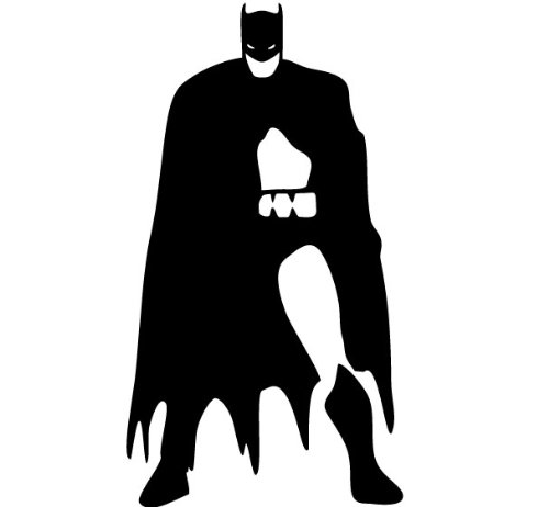  Batman Silouette Decal Sticker - Size:6.0 x 3.5 inches - Color:Black