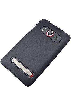 Premium Black Rubberized Snap-on Case Cover for HTC Evo 4G, Seamless Design Rear Case only