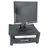 Two-Level Stand, Removable Drawer, 17w x 13 1/4d x 3 to 6 1/2h, Black