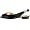 daniblack Women's Anna Peep Toe Flat,Black,8.5 M