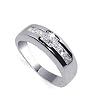 Nickel Free Tarnish Free Sterling Silver Clear Cubic Zirconia Polished Rhodium Plated 7mm Band Mens Ring Size 9, 10, 11, 12, 13