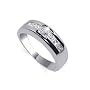 Mens .925 Sterling Silver Band Clear Cubic Zirconia Ring