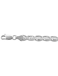 Sterling Silver Italian Valentino Round Chain Necklaces & Bracelets Diamond Cut Nickel Free 7mm wide, sizes 7 - 30 inch