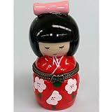 Red Japanese Doll Pill Box