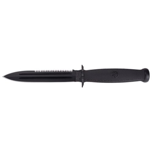 SOG Specialty Knives & Tools FX10N-CP Fixation Dagger Knife with Dual Serrated and Straight Edge Fixed 6.68-Inch Blade and Kraton Handle, Black Finish