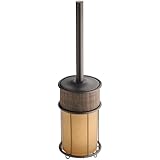 InterDesign Twillo Toilet Bowl Brush and Holder for Bathroom Storage - Bronze