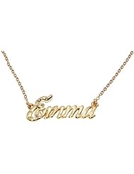 Name Necklaces Emma - Personalized Necklace Gold Plated 18K, Belcher Chain, 2mm Thick