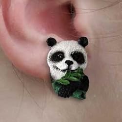 Panda Zoo Animal Figurine Jewelry - Earrings