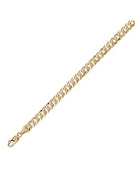 14K Solid Yellow Gold Curb Cuban DC Chain Bracelet 6.0mm (15/64 in.) - 8 in.