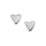 14K White Gold Children's Heart Earrings