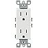 Leviton T5325-W 15 Amp 125 Volt, Tamper Resistant, Decora Duplex Receptacle, Straight Blade, Grounding, White