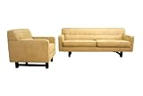 Baxton Studio Marietta camel Microfiber Retro Sofa Set