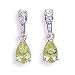 Sterling Silver Clear CZ Post Earrings with Pear title=