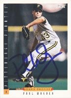 Paul Wagner, Pittsburgh Pirates, 1993 Score Rookie Autographed Card