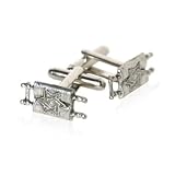 Jewish Torah Hebrew Silver Pewter Cufflinks with Presentation Box