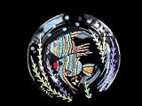 Angel Fish Design - Hand Painted - Platter/Serving Plate - 13 inch diameter